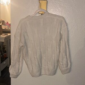 Classic White Cable Knit Sweater